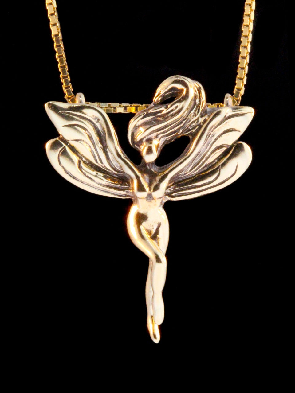 Gold Fairy Pendant - 14k Gold