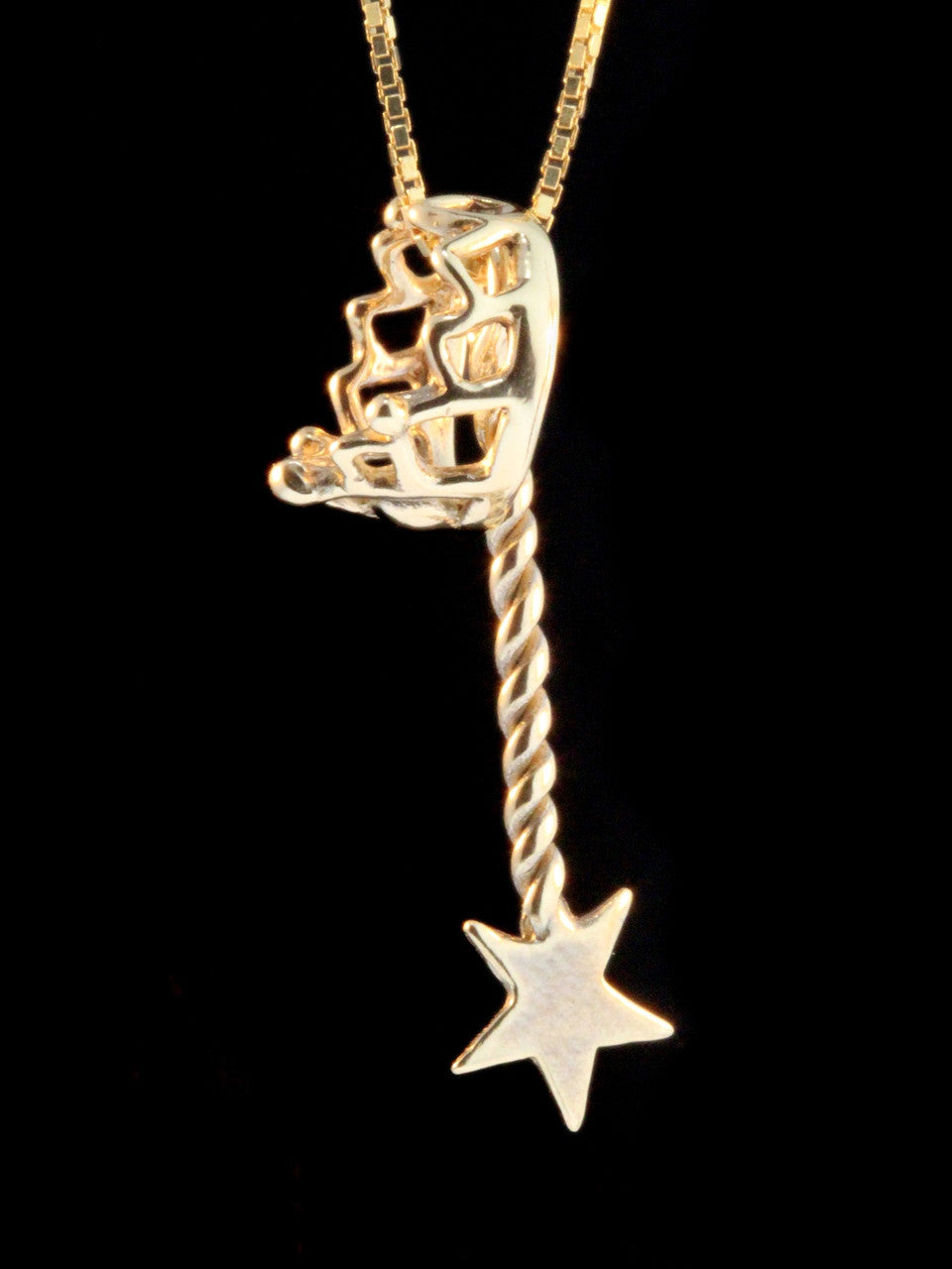 Fairy Crown and Magic Wand Charms - 14k Gold