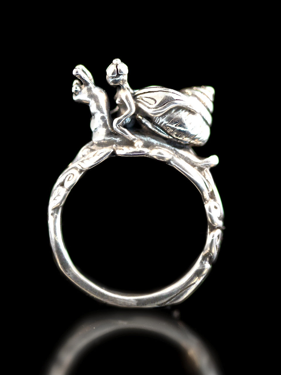 Fairy Snail Rider Ring - Sterling Silver