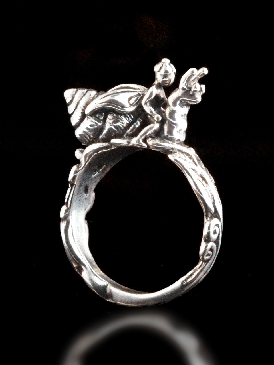 Fairy Snail Rider Ring - Sterling Silver