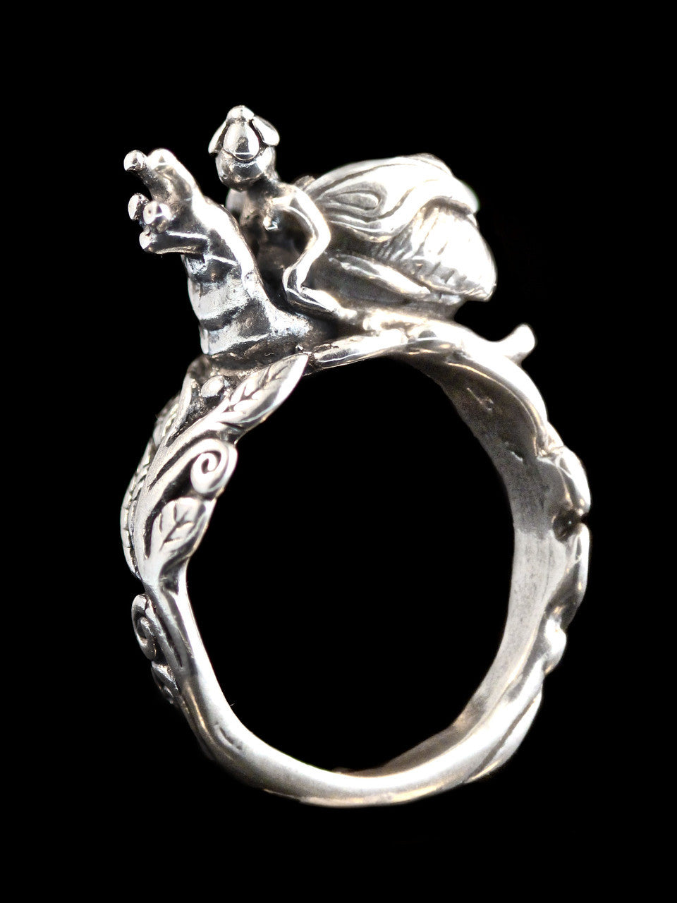 Fairy Snail Rider Ring - Sterling Silver