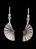 Okinawa - Japanese Fan Earrings - Sterling Silver