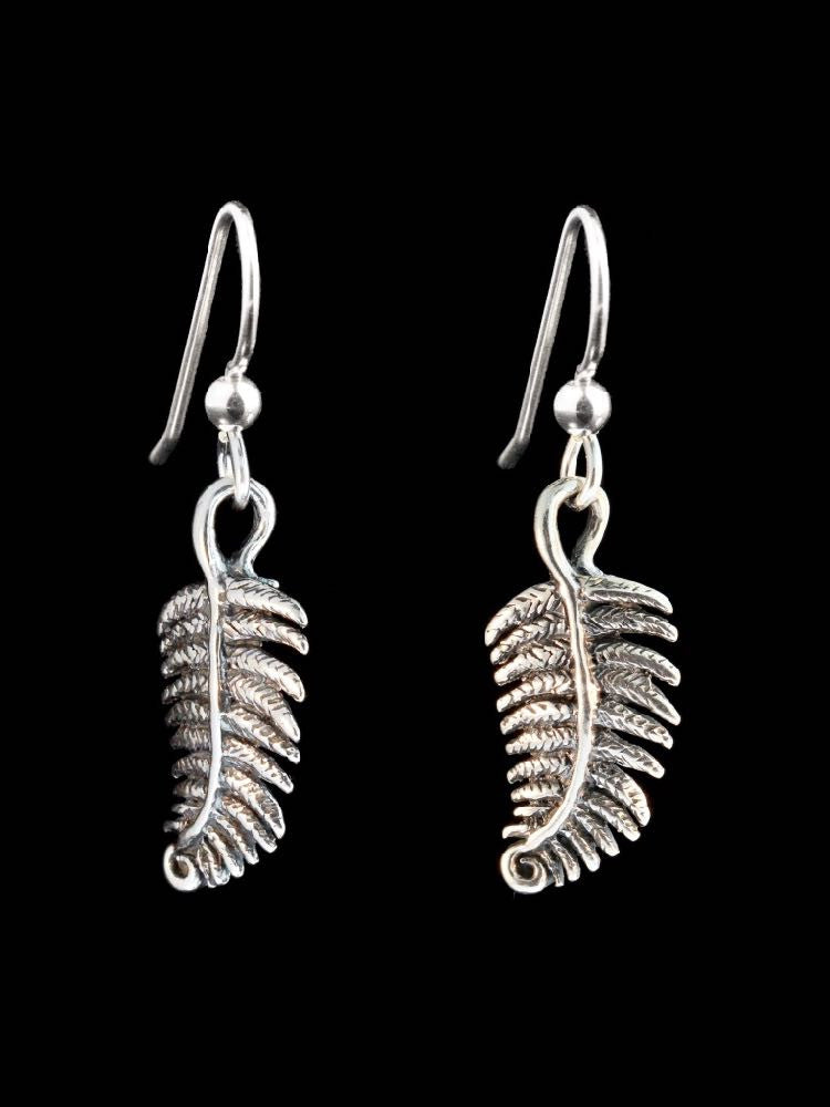 Jungle Jewel Fern Earrings in Silver
