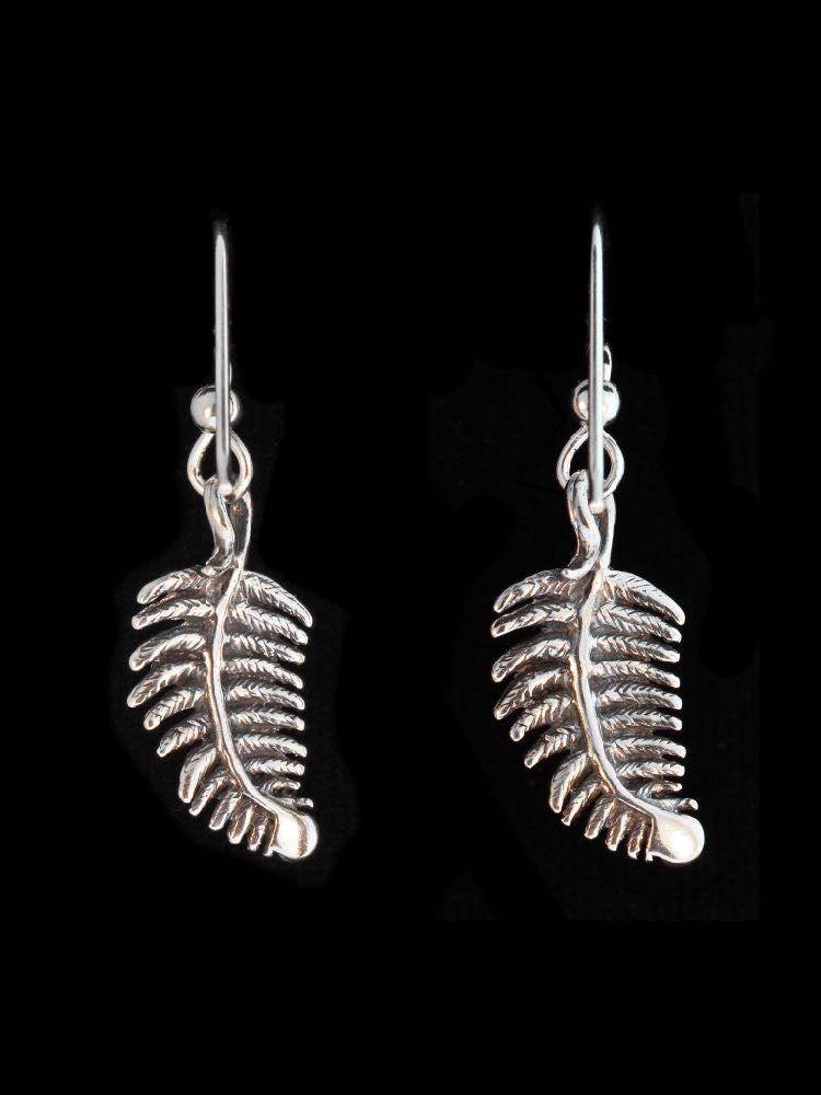 Jungle Jewel Fern Earrings in Silver