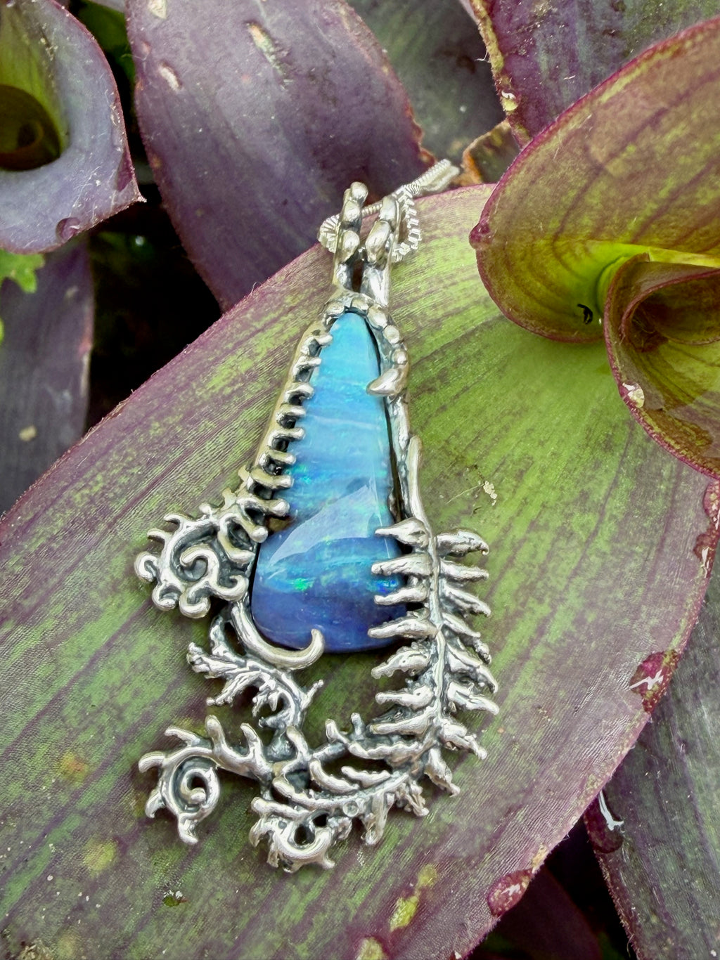 Fern Gully Pendant with Australian Boulder Opal