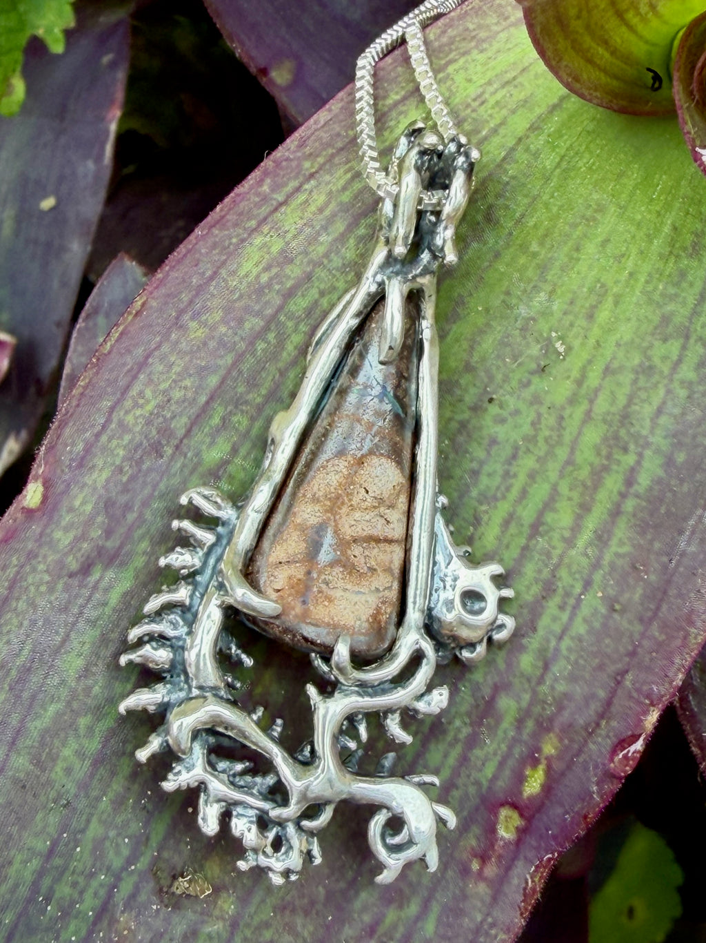 Fern Gully Pendant with Australian Boulder Opal