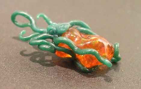 Fire Flash #2 Mexican Fire Opal Octopus Pendant