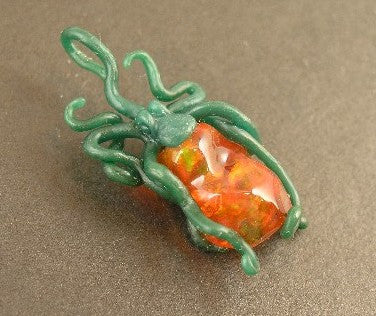 Fire Flash #2 Mexican Fire Opal Octopus Pendant