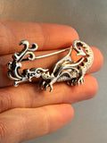 Flame Dragon Pin Silver