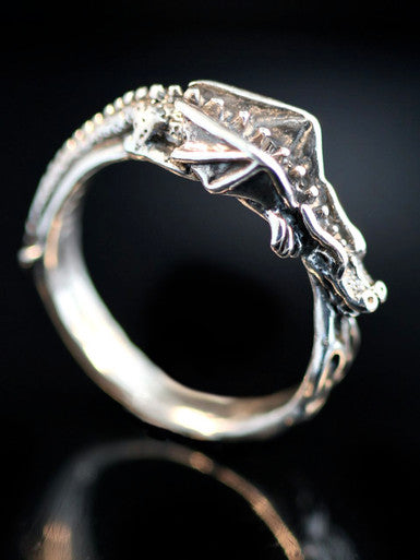 Flame Dragon Ring Band - Sterling Silver