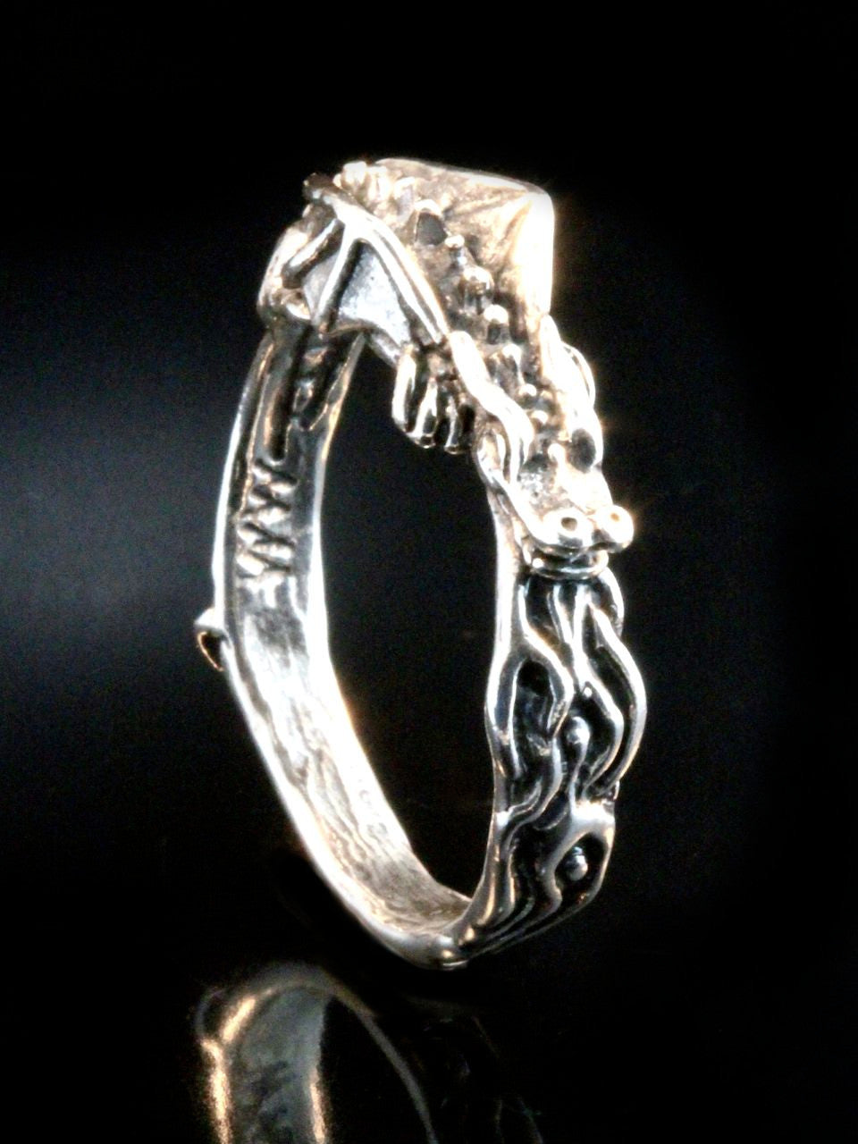 Flame Dragon Ring Band - Sterling Silver