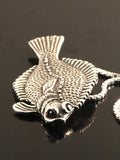 Halibut- Flat Fish Pendant - Sterling Silver