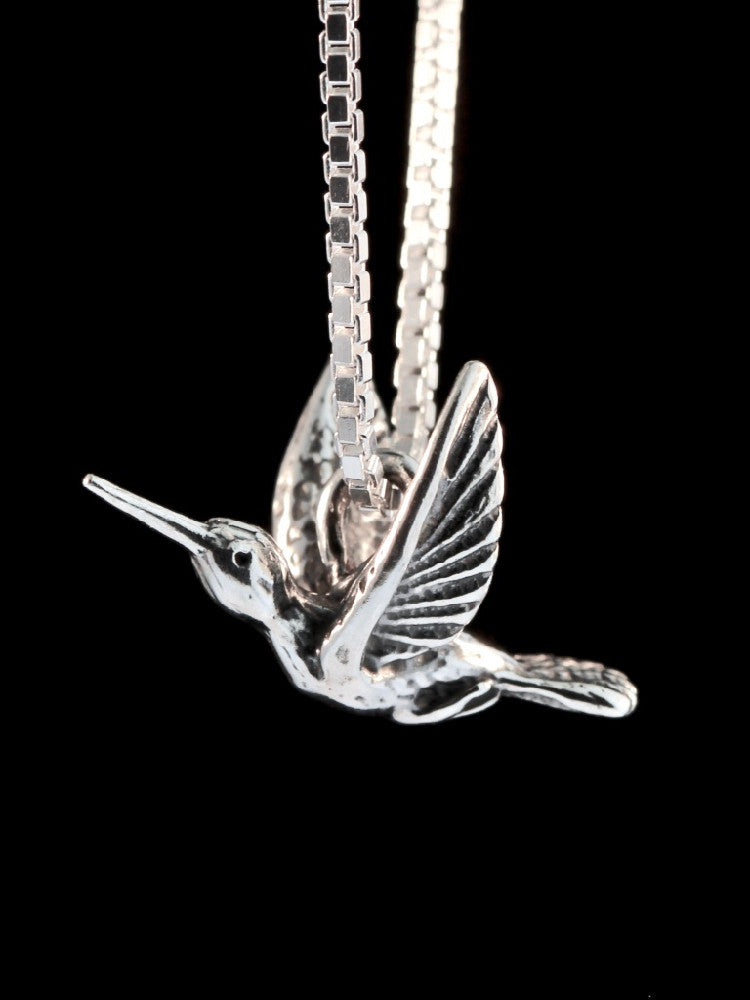 Flitting Hummingbird Charm in Silver