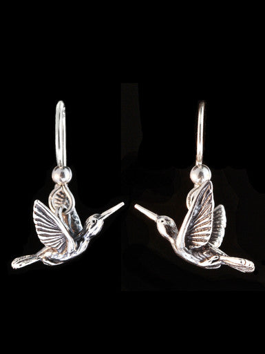 Flitting Hummingbird Earrings - Silver