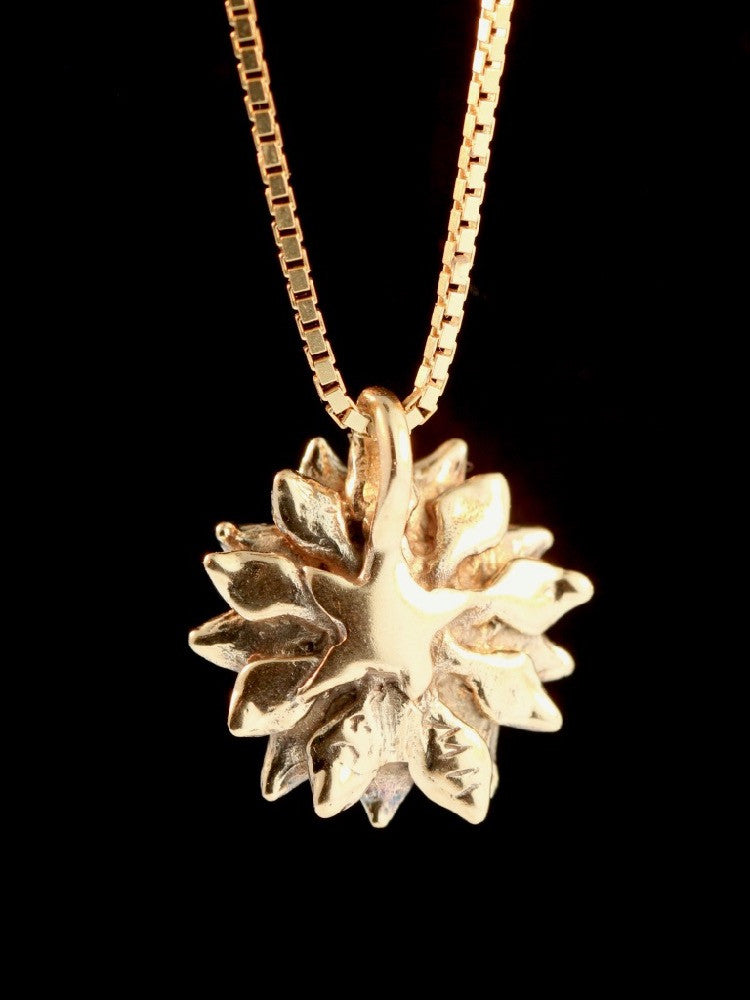 Flower Power Peace Charm - 14K Gold