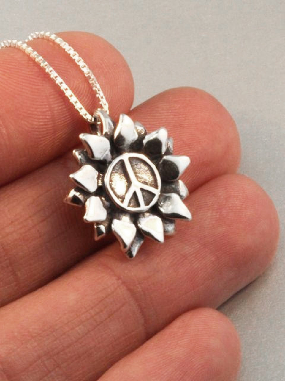 Flower Power Peace Symbol Charm