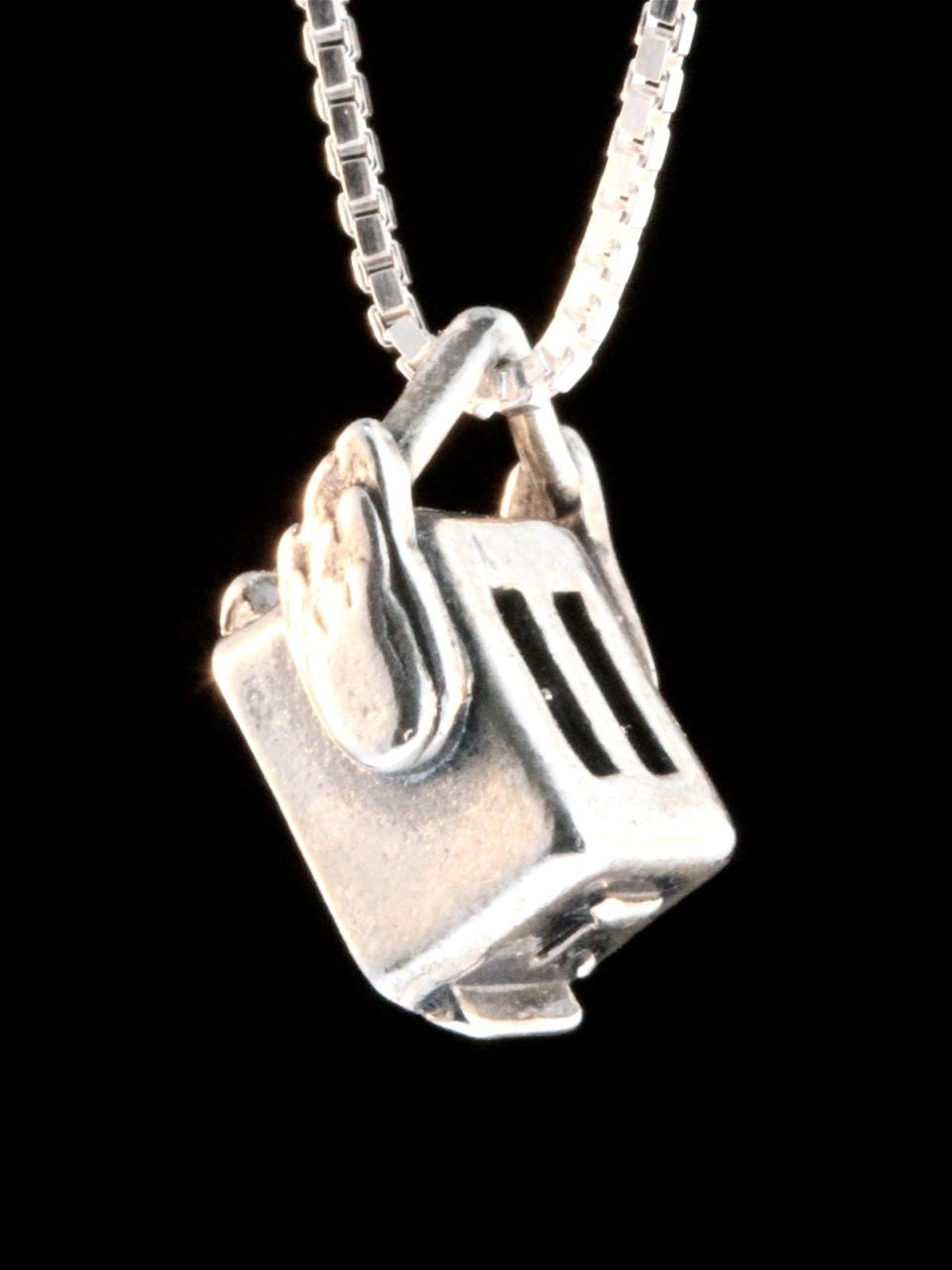 Flying Toaster Charm - Silver