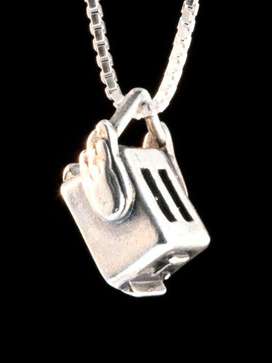 Flying Toaster Charm - Silver