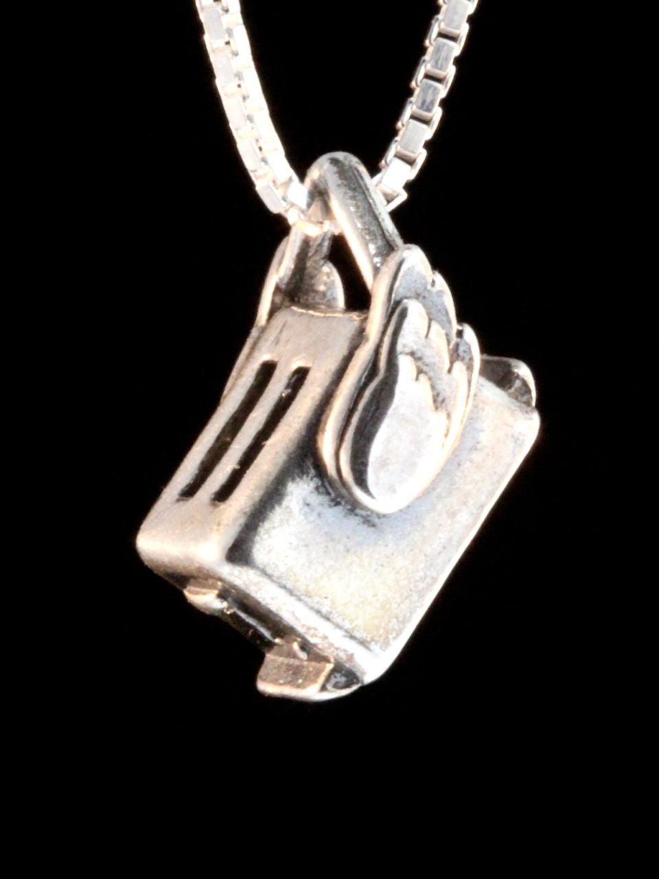 Flying Toaster Charm - Silver
