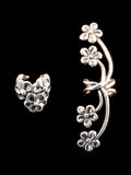 Silver Daisy Love and Silver Forget Me Not Ear Cuff