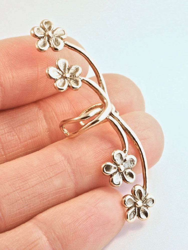 Forget Me Not Ear Cuff - 14K Gold