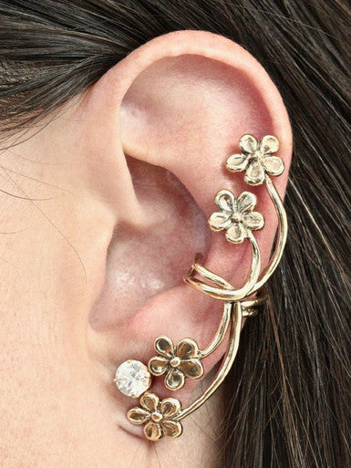 Forget Me Not Ear Cuff - 14K Gold