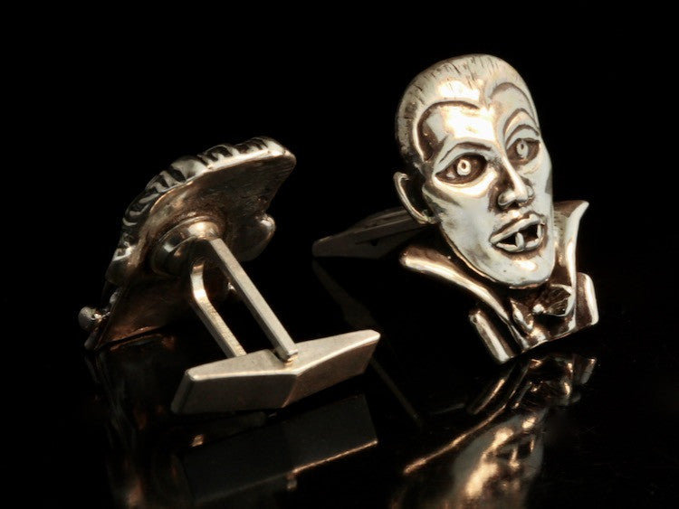 Frankenstein and Dracula Cufflinks - Silver
