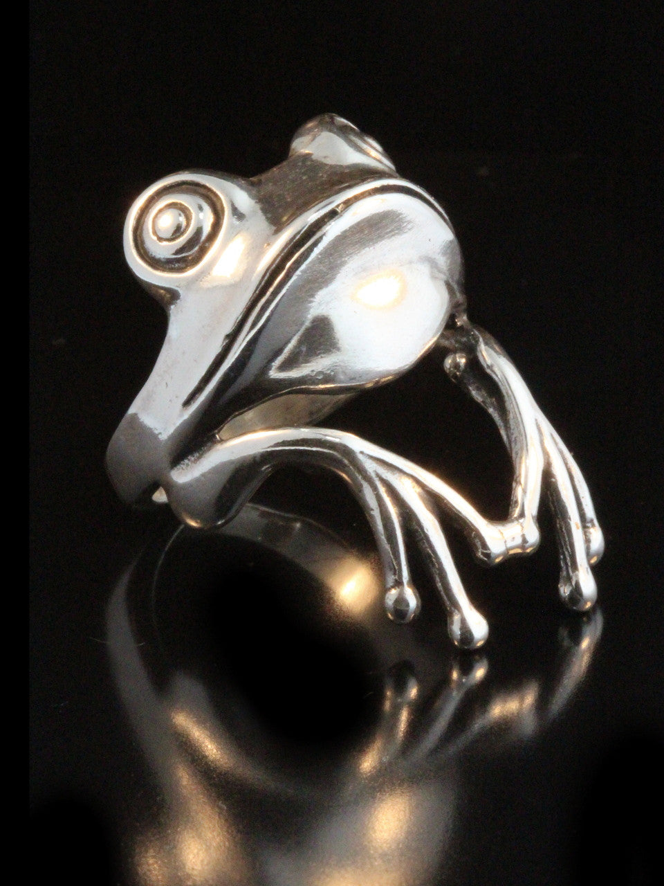 Tree Frog Finger Pet Ring - Silver