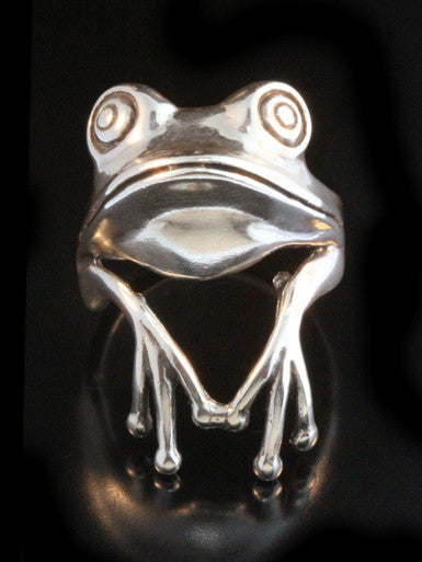 Tree Frog Finger Pet Ring - Sterling Silver