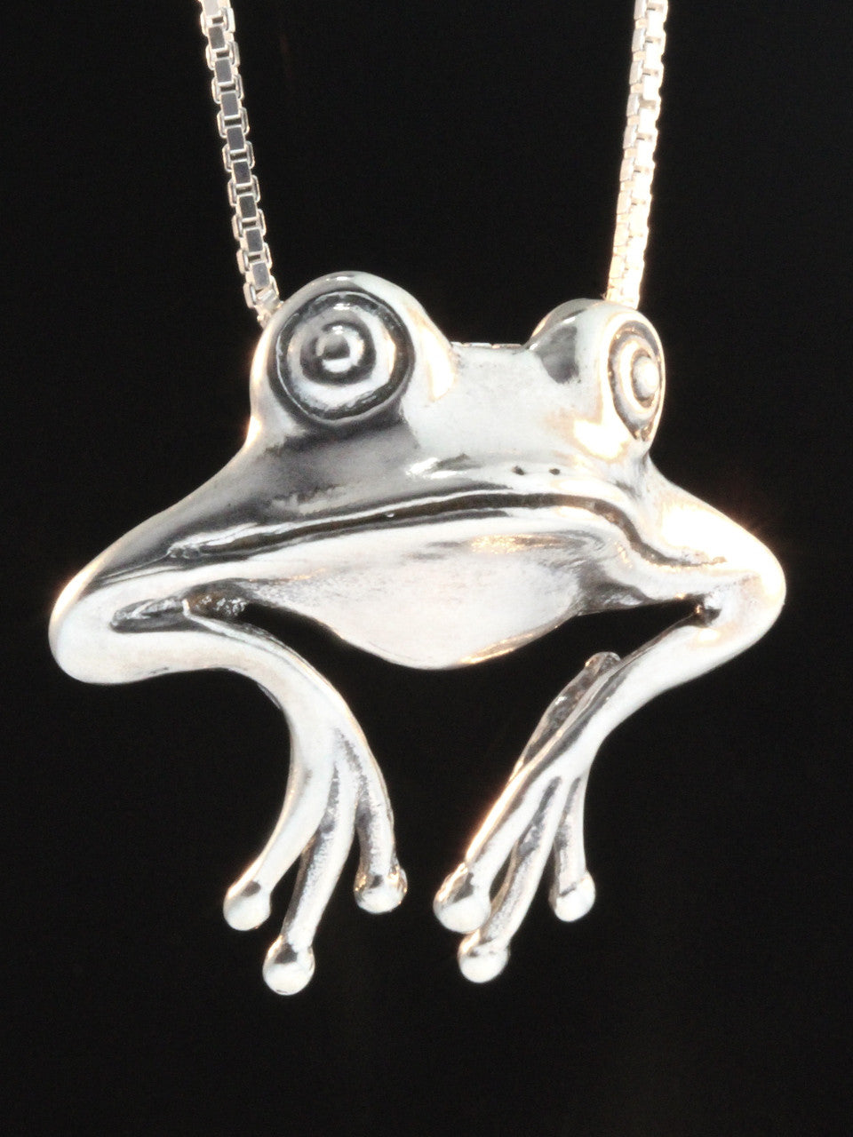 Good Luck Frog Pendant - Silver