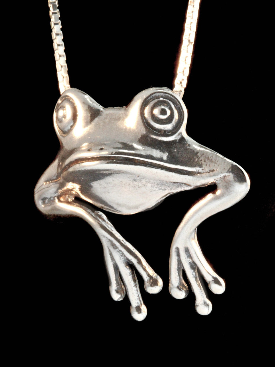 Good Luck Frog Pendant - Silver