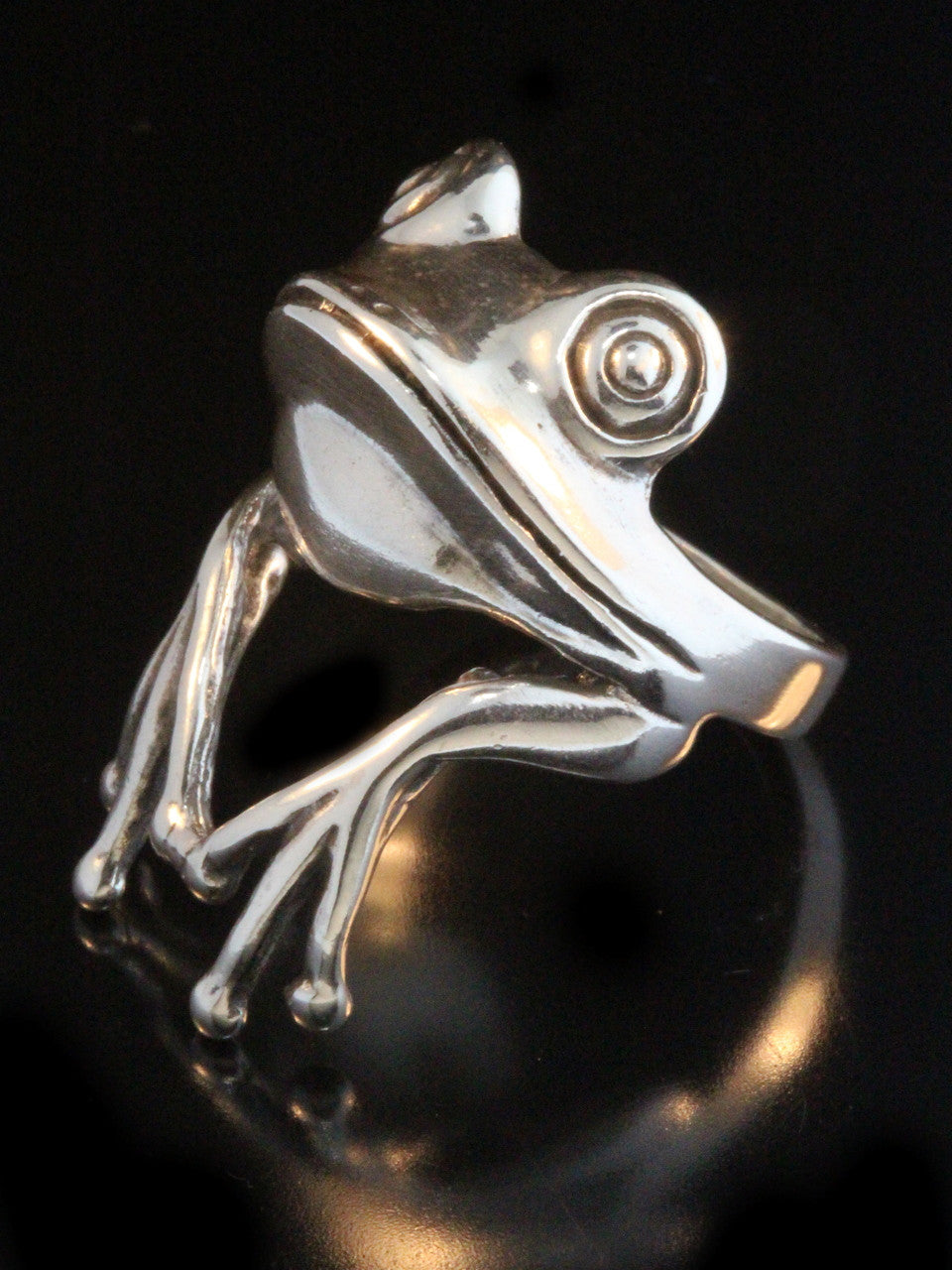 Tree Frog Finger Pet Ring - Silver