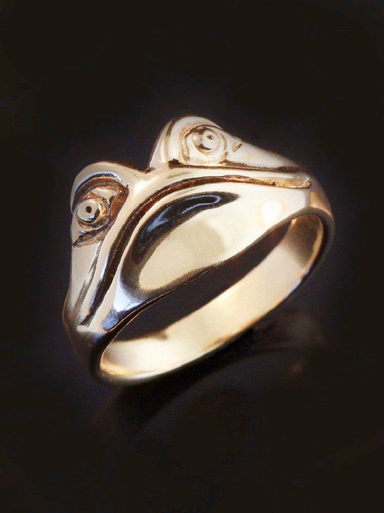 Frog Face Ring in 14K Gold