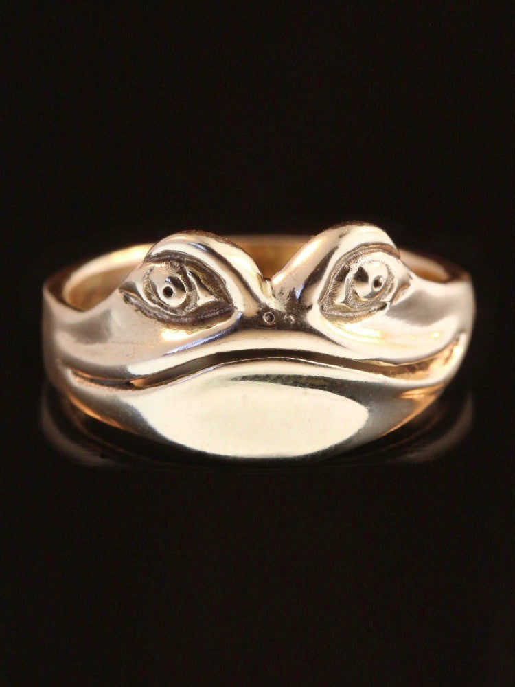 Frog Face Ring in 14K Gold