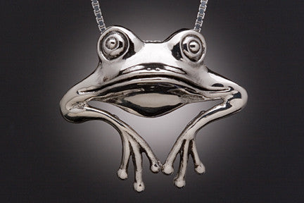 Good Luck Frog Pendant - Silver