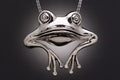 Good Luck Frog Pendant - Silver