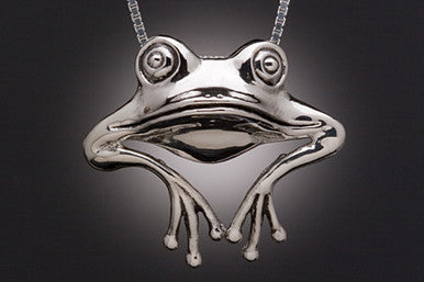 Good Luck Frog Pendant - Silver
