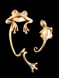 Bronze Curious Frog Ear Wrap and Bronze Gecko Ear Cuff