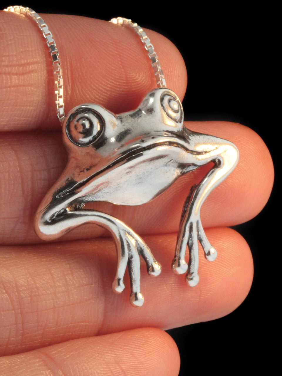 Good Luck Frog Pendant - Silver