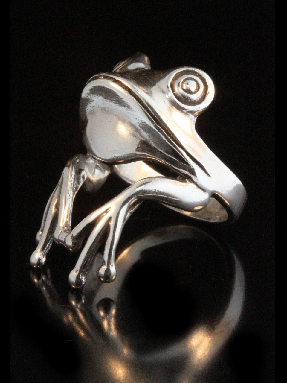 Tree Frog Finger Pet Ring - Silver