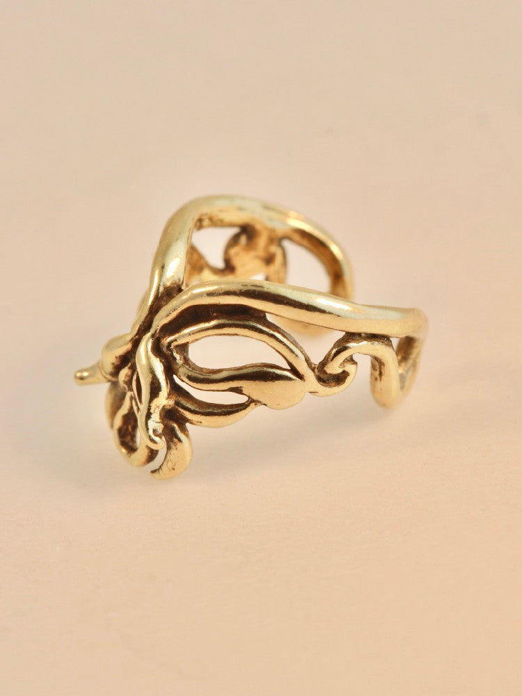 Fuchsia Flower Ear Cuff in 14K Gold