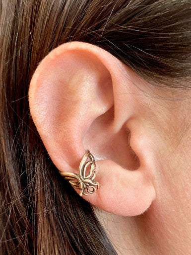 Fuchsia Flower Ear Cuff - Bronze