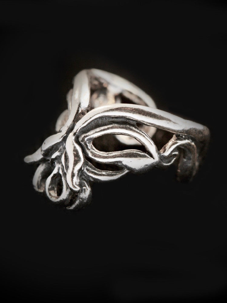 Fuchsia Flower Ear Cuff - Silver