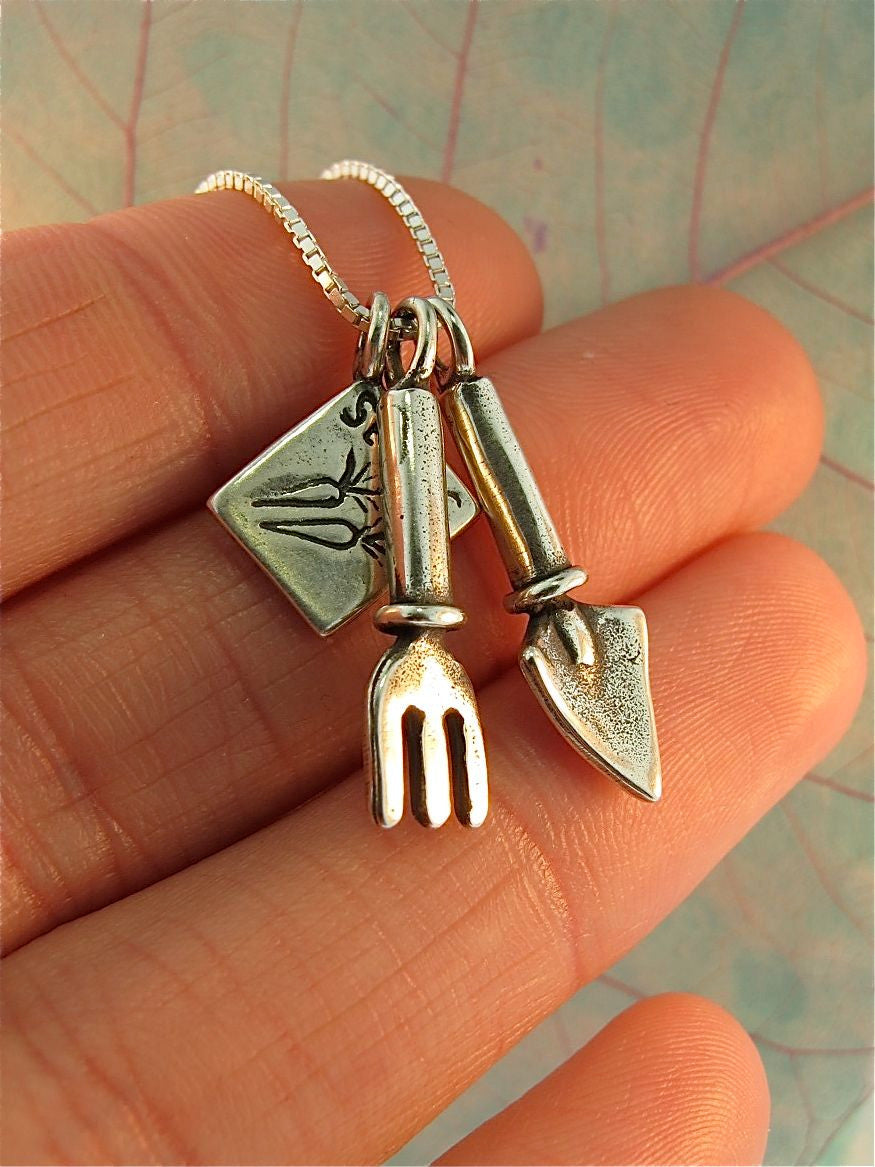 Silver Garden Tool Charms