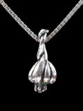 Small Garlic Clove Charm - Silver