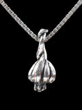 Small Garlic Clove Charm - Sterling Silver
