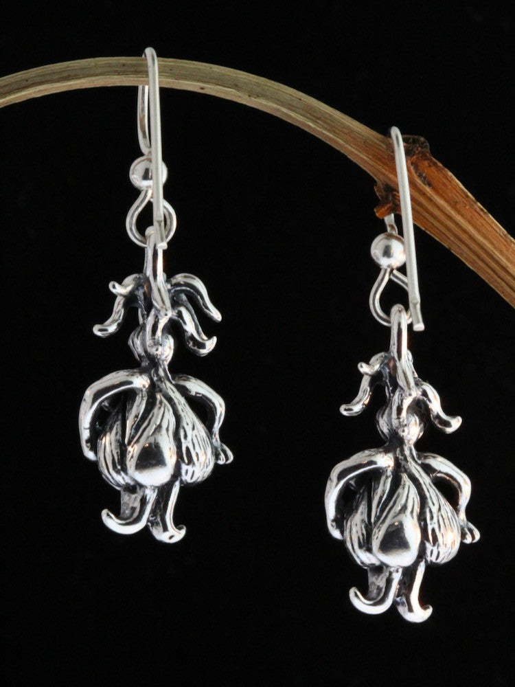 Garlic Goddess Earrings - Silver