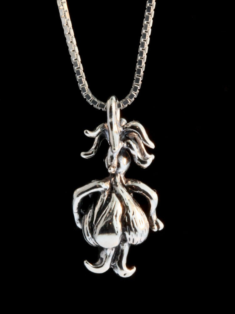 Garlic Goddess Charm - Silver