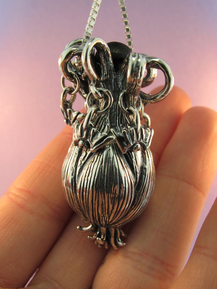 Garlic Orb Pendant - Sterling Silver