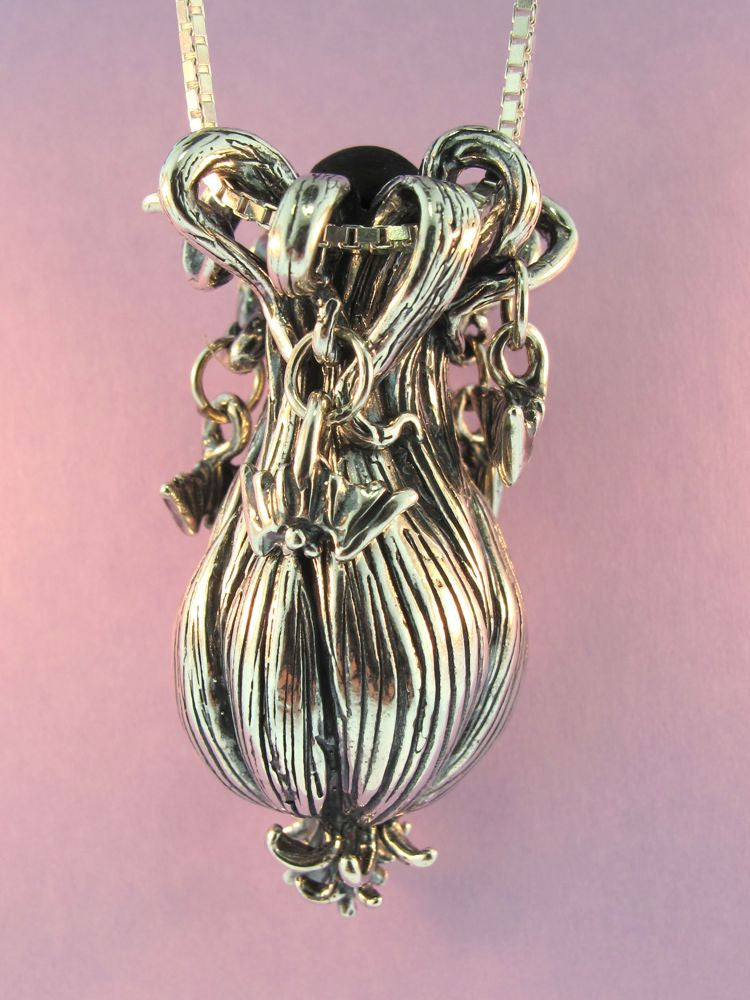 Garlic Orb Pendant - Sterling Silver